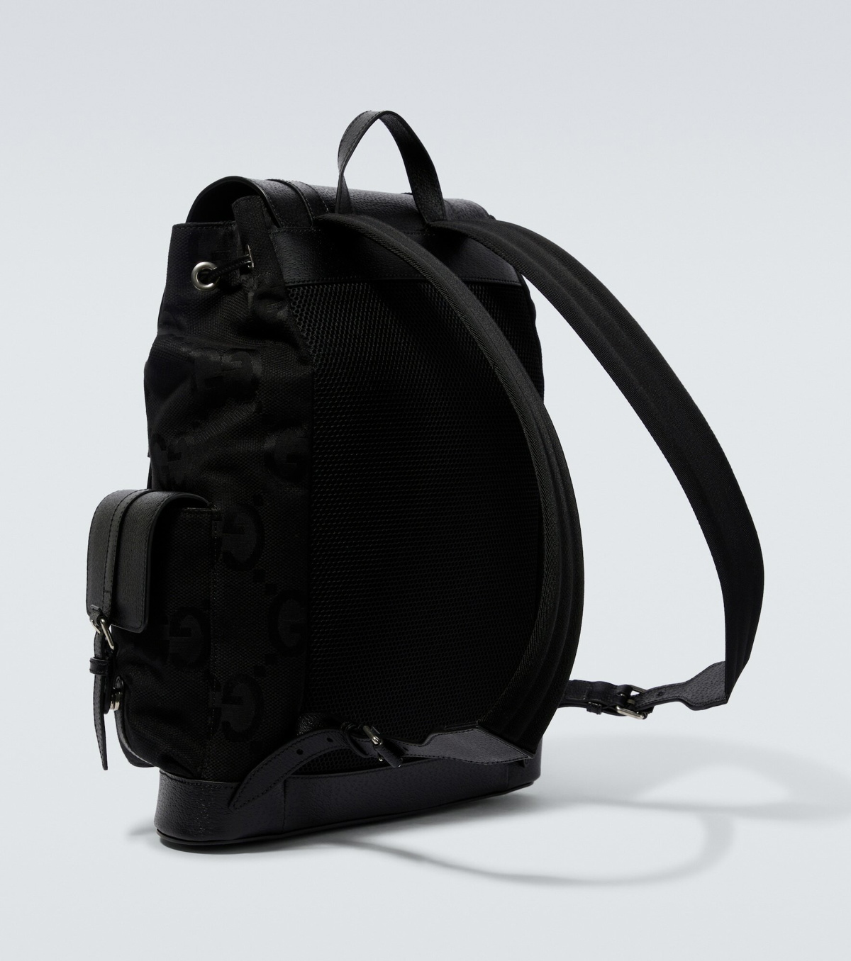 Jumbo GG Leather Trimmed Backpack in Black - Gucci