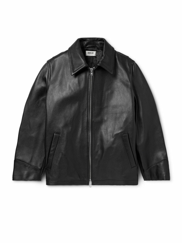 Photo: AGOLDE - Chadwick Full-Grain Leather Jacket - Black