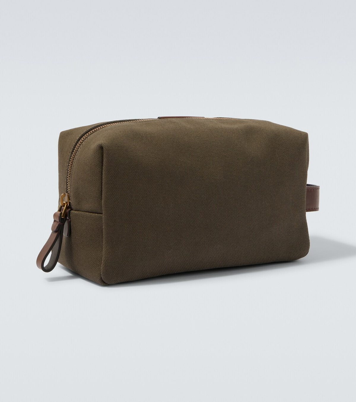 Giorgio Armani Leather-trimmed canvas toiletry bag