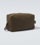 Giorgio Armani Leather-trimmed canvas toiletry bag
