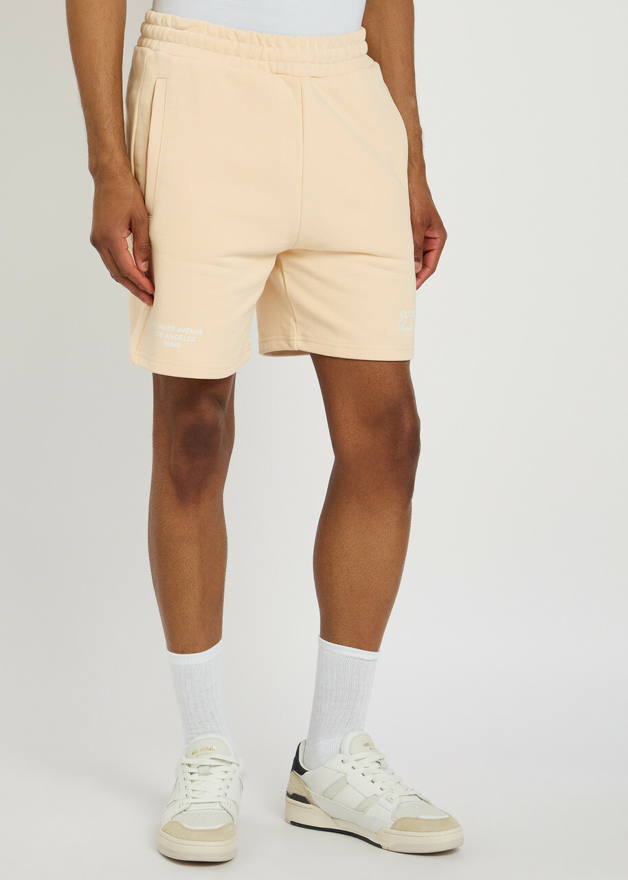 Club 1984 Melrose Printed Cotton Shorts Beige