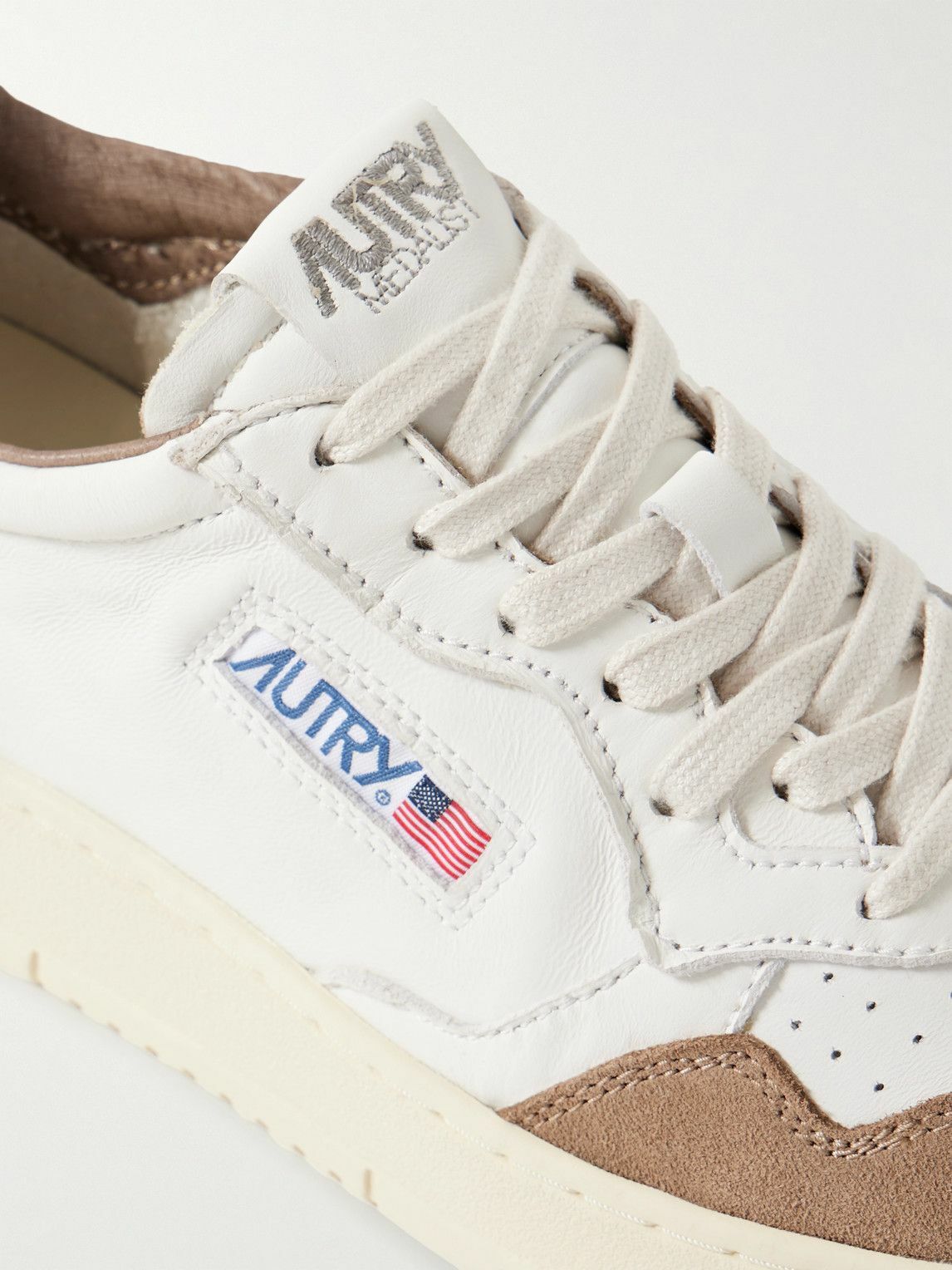 Autry - Medalist Suede-Trimmed Leather Sneakers - White Autry