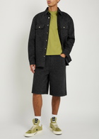 Casablanca Laser Monogram Denim Shorts Black
