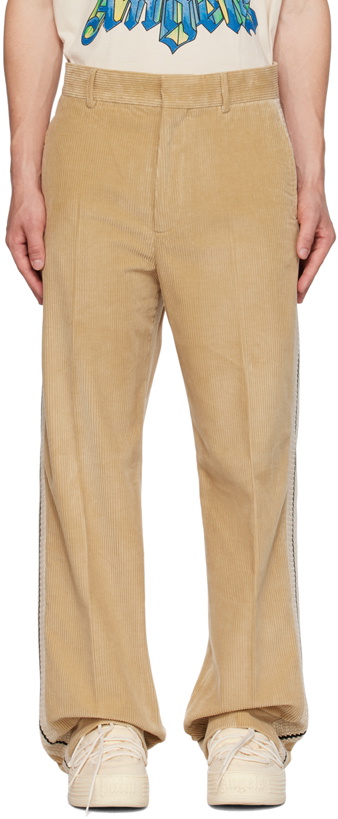 Photo: Palm Angels Beige Trim Trousers