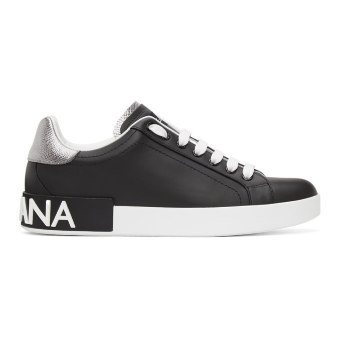 Photo: Dolce and Gabbana Black and White Low-Top Sneakers