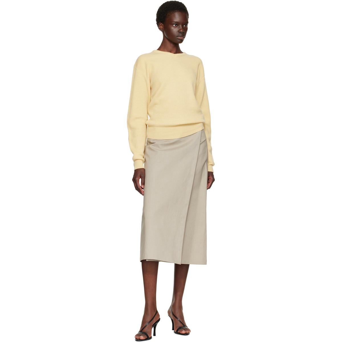 TONYWACK Yellow Superfine Wool Commando V-Neck Sweater