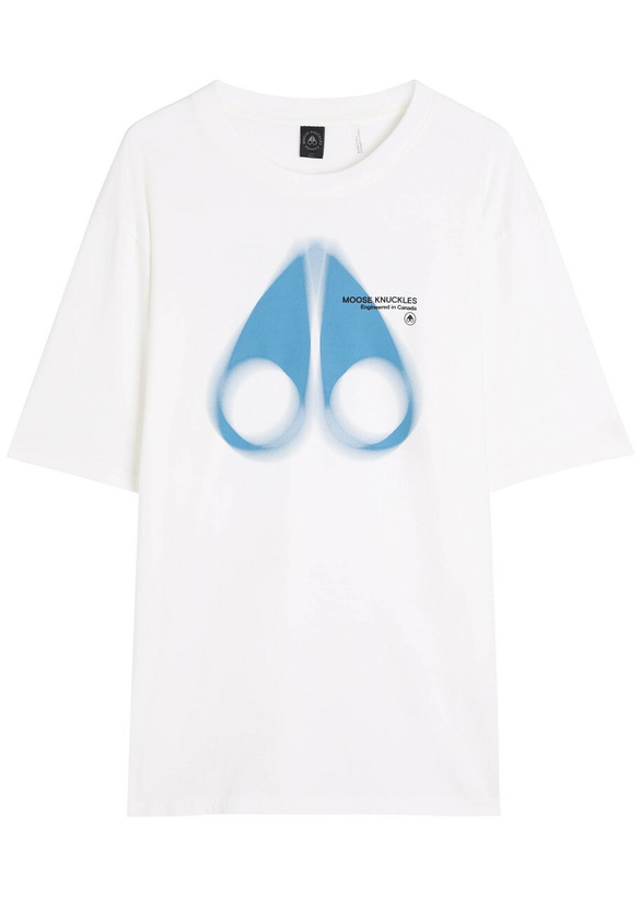 Photo: Moose Knuckles Maurice Printed Cotton T-shirt White