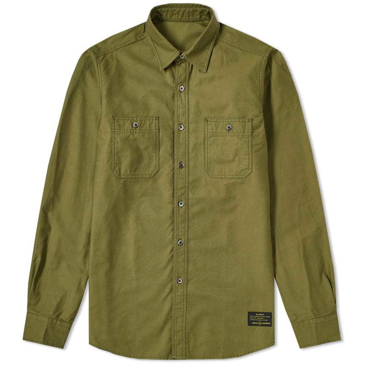 Photo: Uniform Experiment Embroidered Utility Shirt Khaki