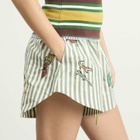 ALÉMAIS Women's Bisou Embroidered Shorts in Stripe