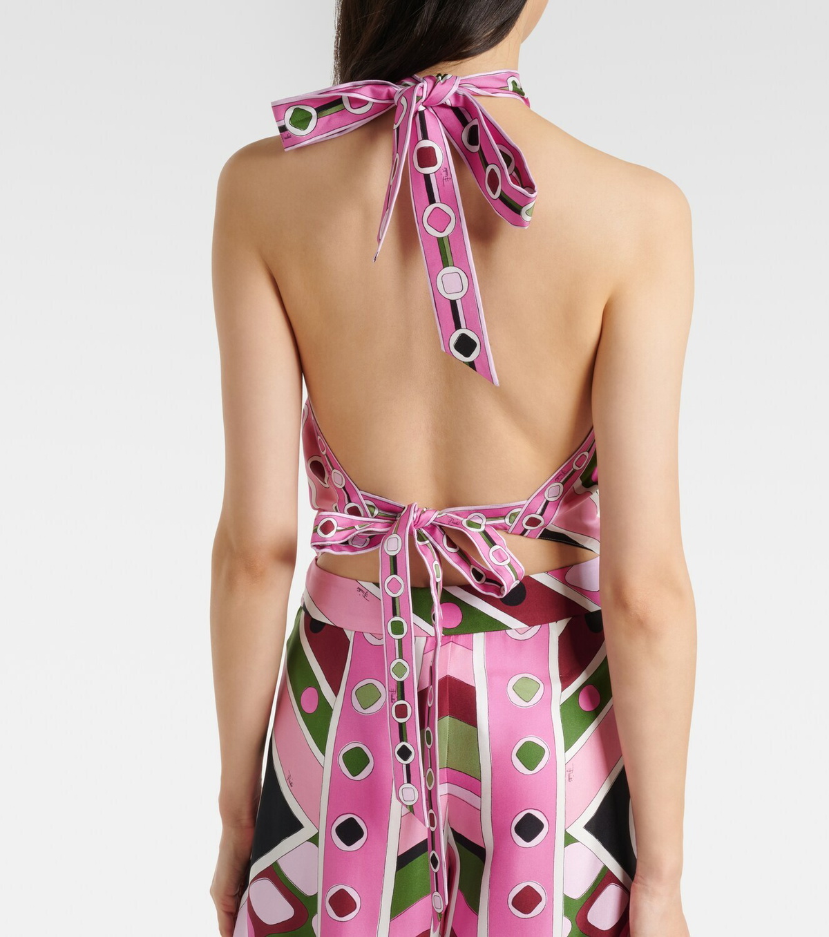 Pucci Vivara halterneck silk satin top