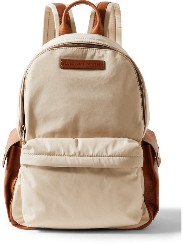 Photo: BRUNELLO CUCINELLI - Leather-Trimmed Nylon Backpack
