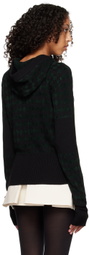 Maximilian Davis Black & Green Harlequin Hoodie