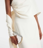 Marmar Halim Caped one-shoulder silk crêpe cocktail dress