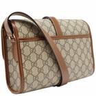 Gucci Men's GG Jacquard Buckle Messenger Bag in Tan