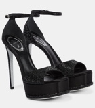 Rene Caovilla Embellished satin platform sandals