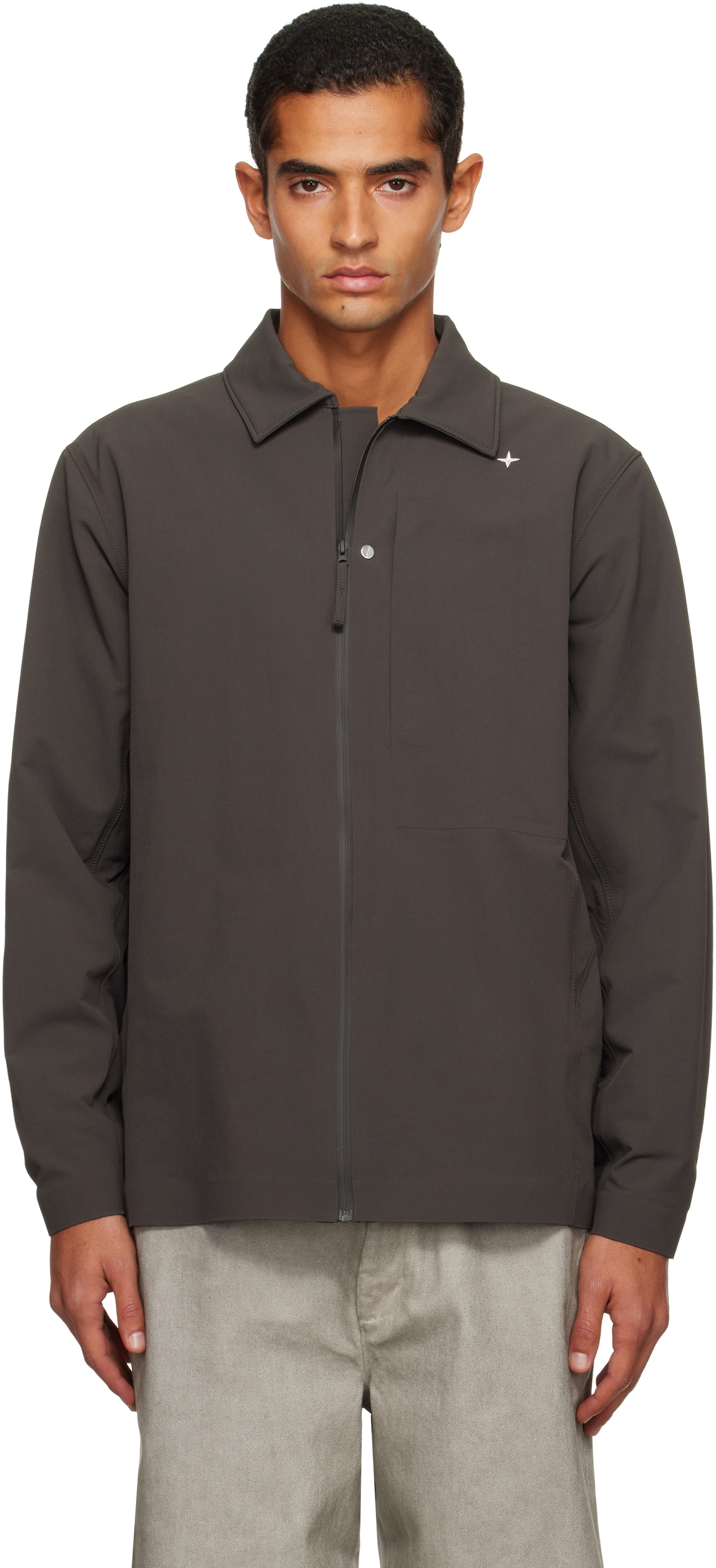 Stone Island Gray 1200024 Tela Resinata Jacket Stone Island