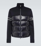 Moncler Down-paneled wool-blend jacket