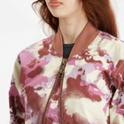 A Bathing Ape Women's Map Camo Bomber Jacket in Pink 