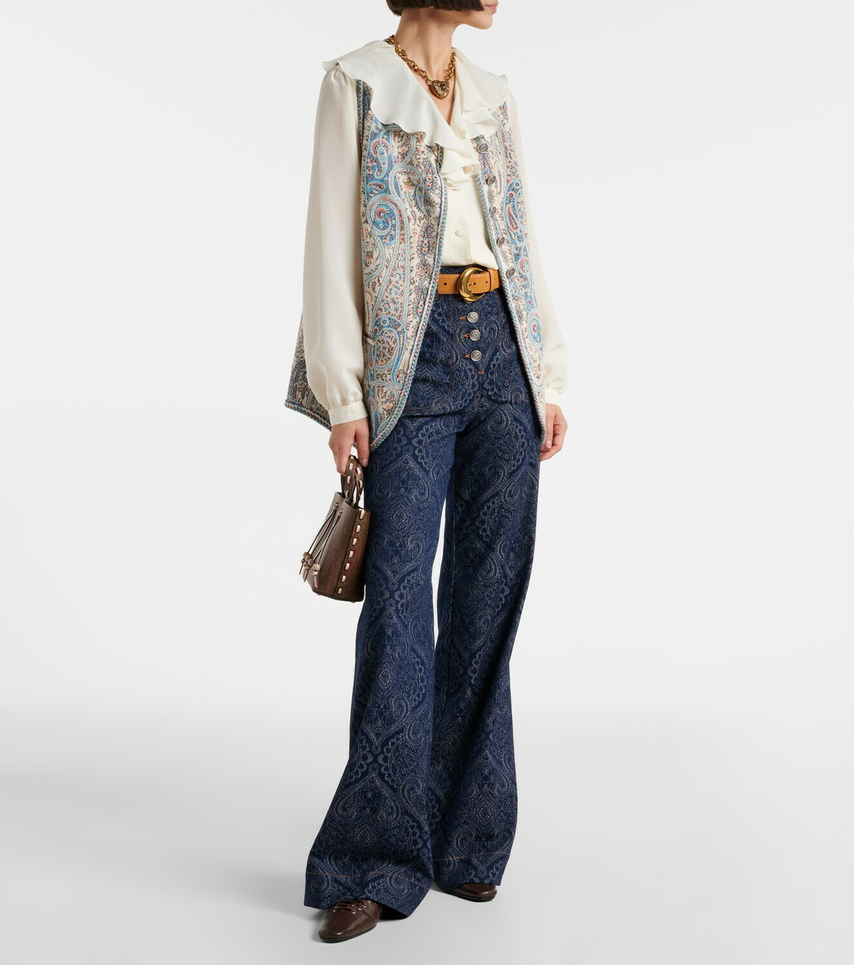 Etro Paisley cotton-blend jacquard vest
