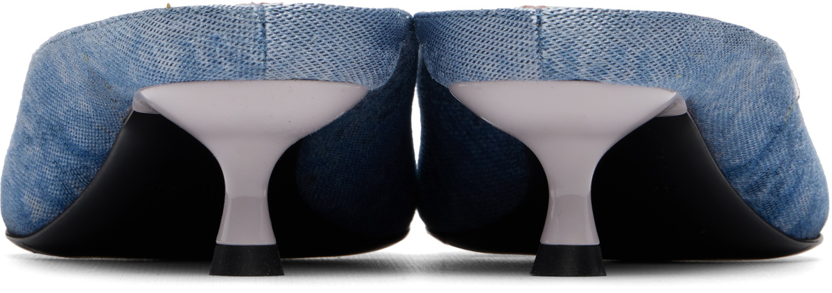 Diesel Blue D-Diam's-Low Denim Mule Heels