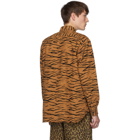 Johnlawrencesullivan Orange and Black Regular Collar Tiger Shirt