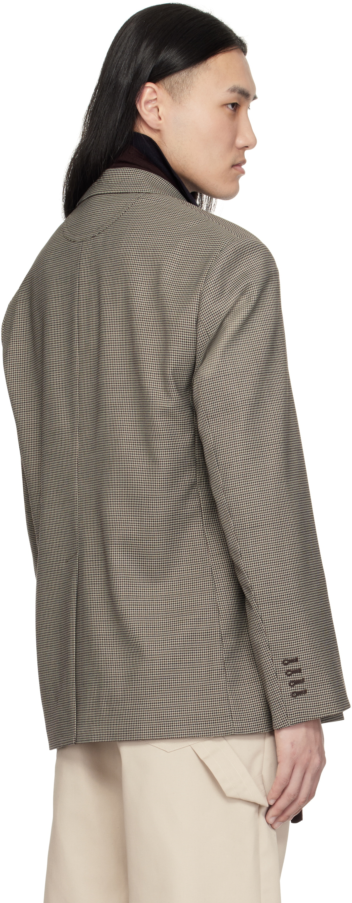 Commission Brown Houndstooth Varsity Blazer