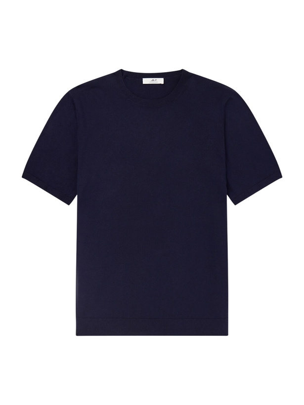 Photo: Mr P. - Organic Cotton and Cashmere-Blend T-Shirt - Blue