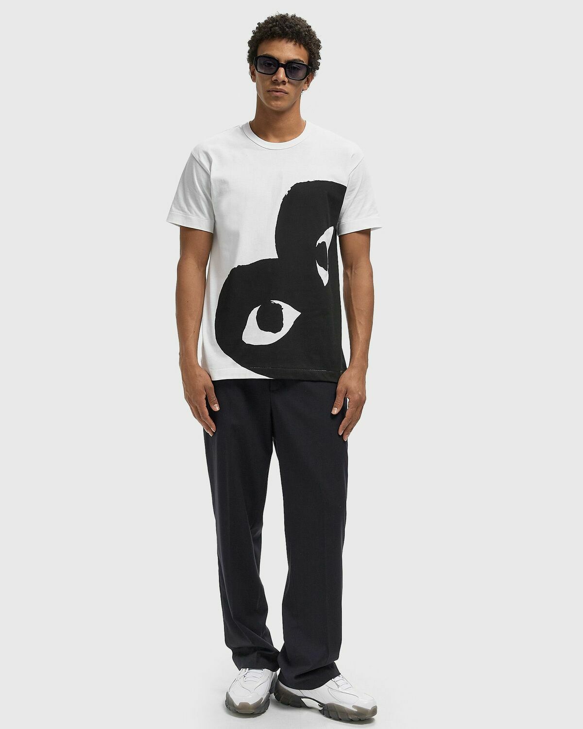 Comme des Garçons Play TEE LOGO PRINT KNIT black/white Mens Shortsleefe