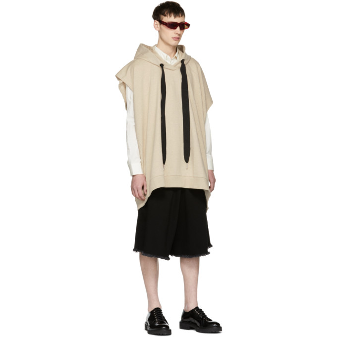 Marques Almeida Beige Asymmetric Single-Sleeve Hoodie