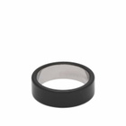 MM6 Maison Margiela Men's 6 Logo Band Ring in Black/Palladio Polished