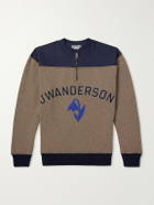 JW Anderson - Logo-Embroidered Wool-Blend Jersey Sweatshirt - Brown