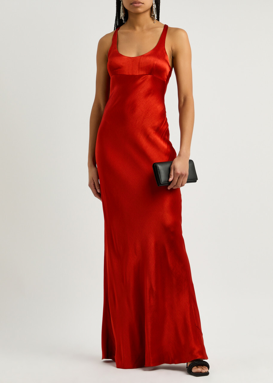 bec and bridge red silk dress Bec & Bridge Maxina Satin Maxi Dress Red BEC + BRIDGE