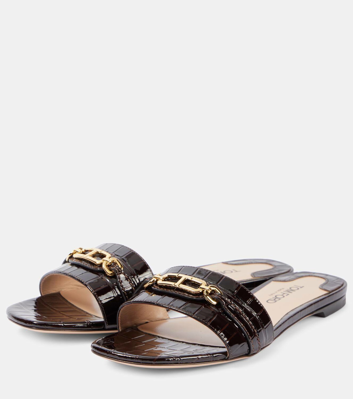 Tom Ford Whitney croc-effect leather slides