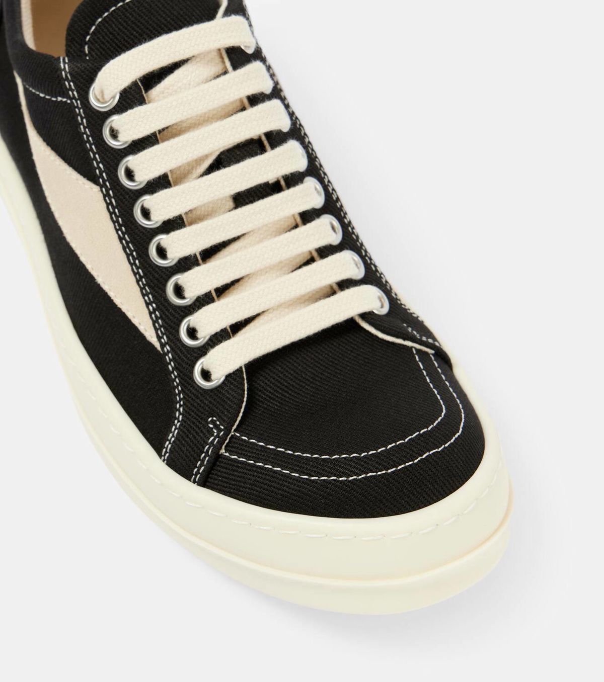 Rick Owens Suede-trimmed denim sneakers Rick Owens