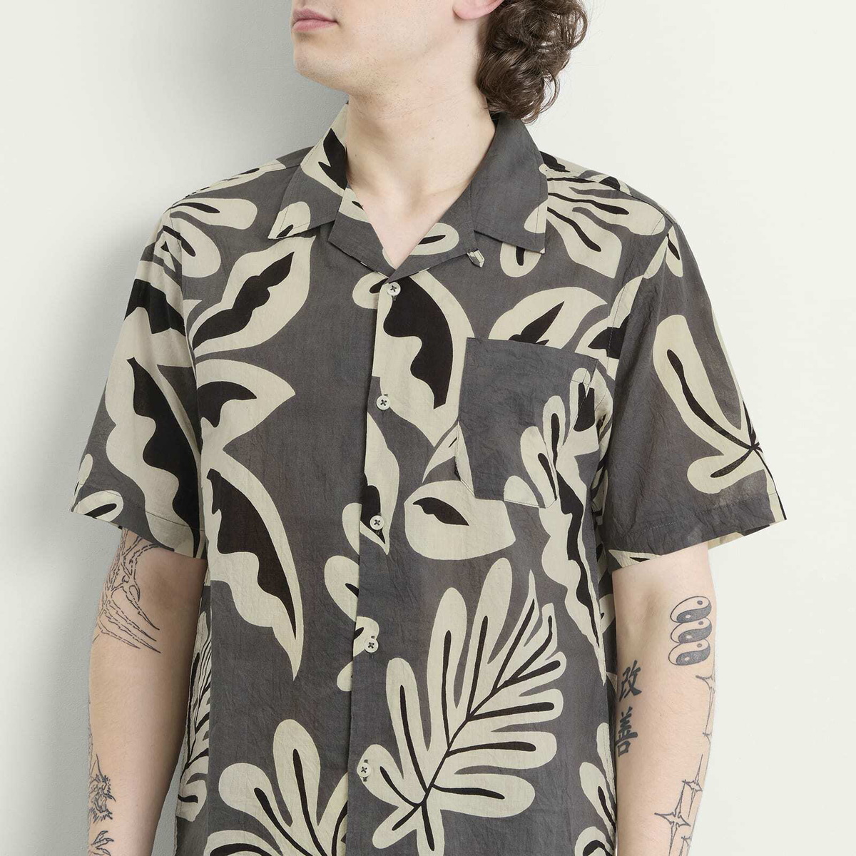 Universal Works Men's Baja Print Road Shirt in Grey