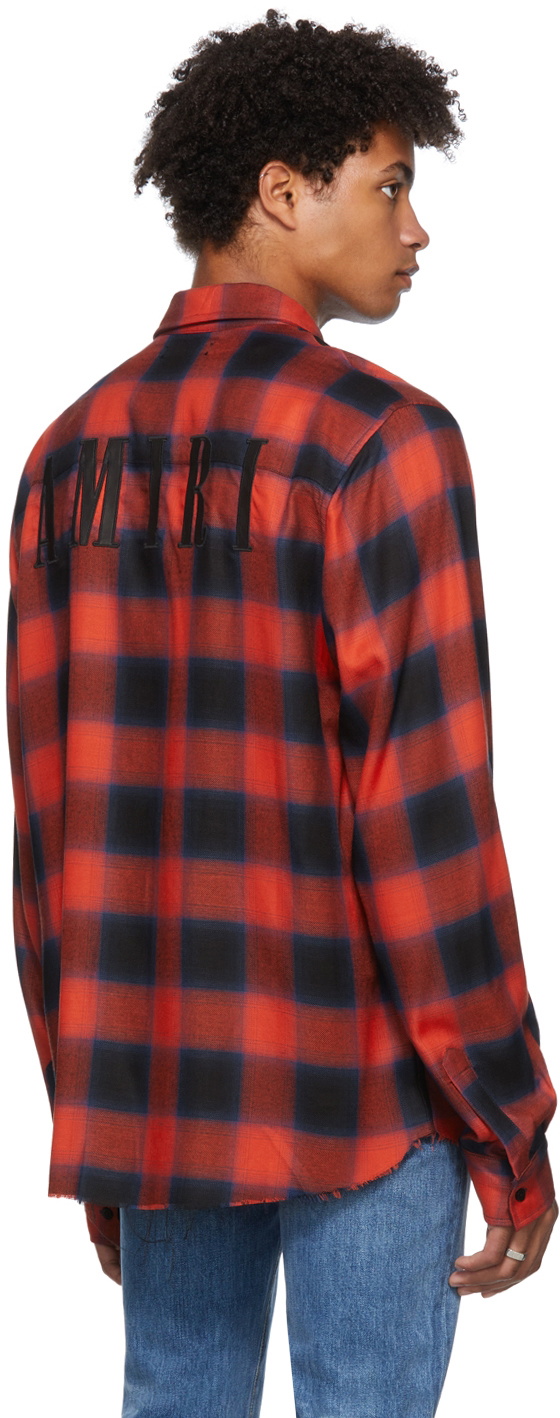 AMIRI Plaid Logo Appliqué Shirt