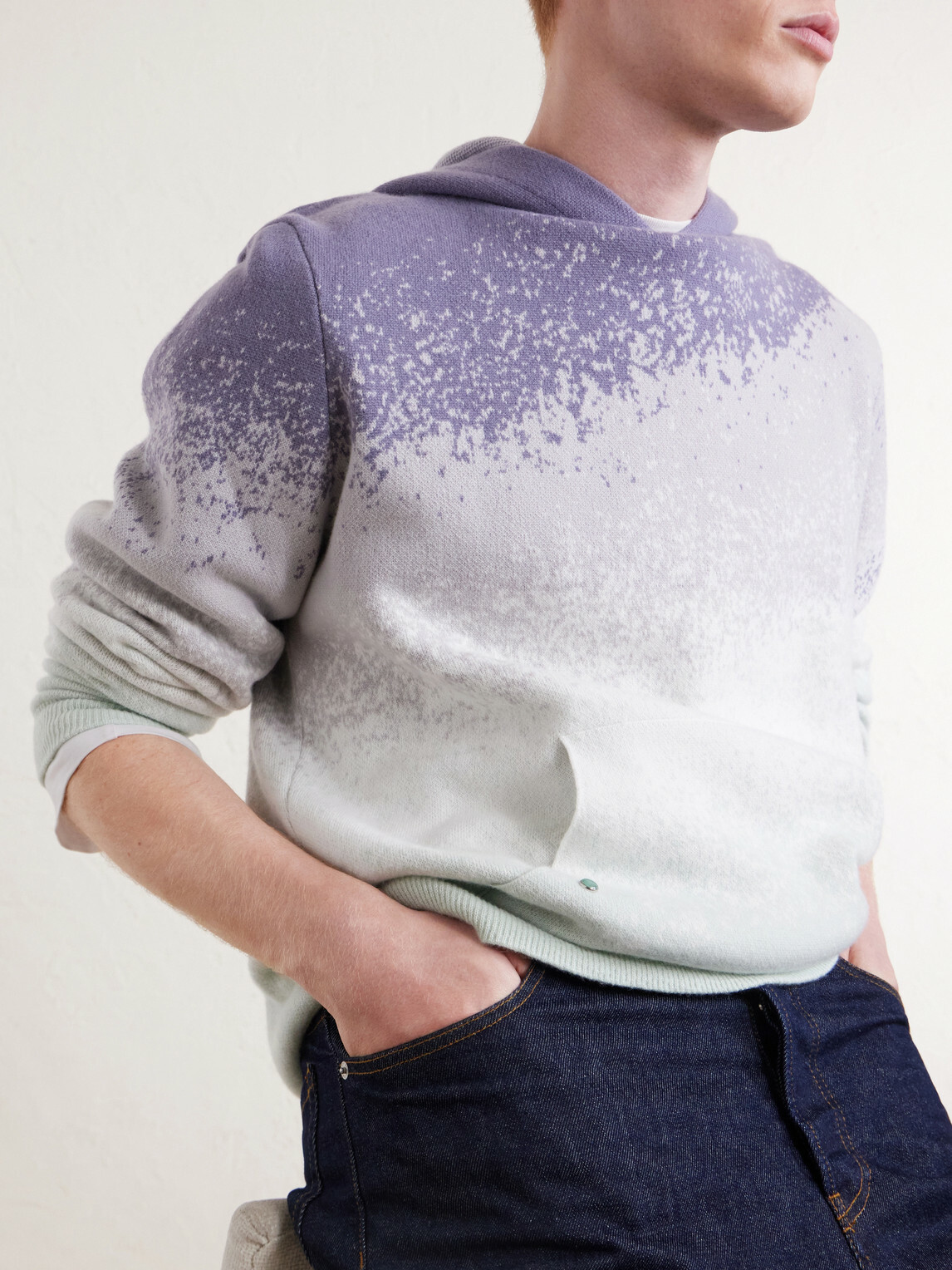 God's True Cashmere - Ombre Cashmere Hoodie - Green