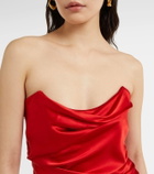 The Sei Draped silk satin corset gown