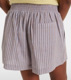 Varley Darina seersucker striped cotton shorts