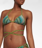 Jean Paul Gaultier - Printed wrap-tie bikini top