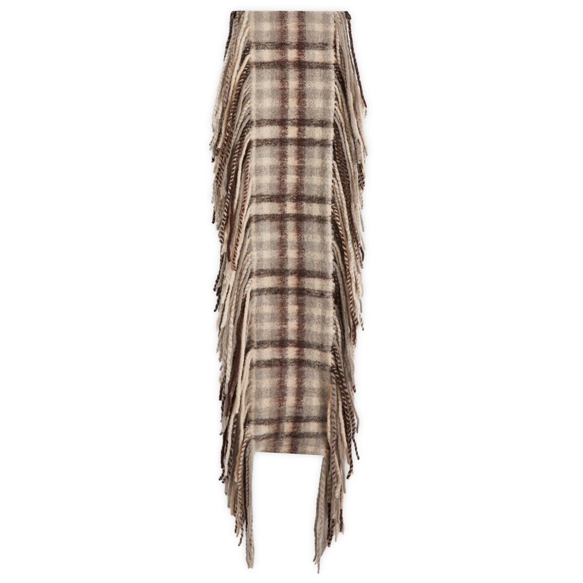 Holzweiler Women's Tassel Scarf in Brown Check 
