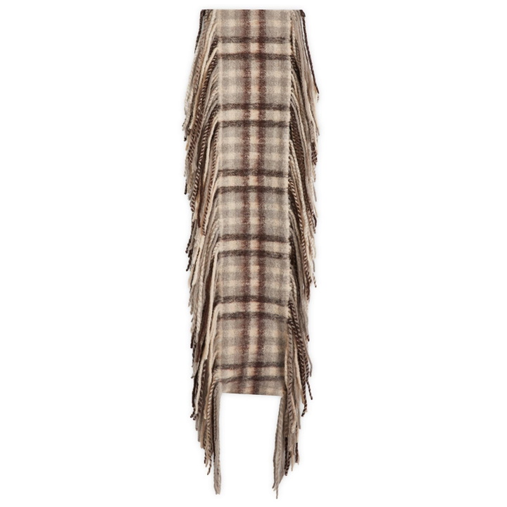 Photo: Holzweiler Women's Tassel Scarf in Brown Check 