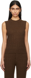 Guest in Residence Brown Cable Vest