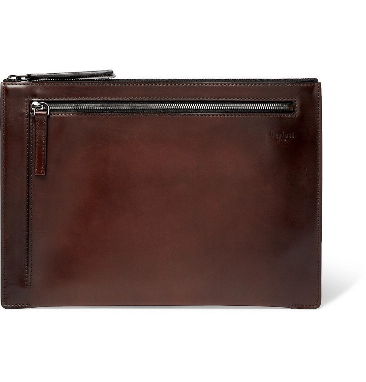 Photo: Berluti - Band Leather Pouch - Men - Brown