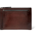 Berluti - Band Leather Pouch - Men - Brown