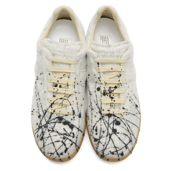 【Maison Margiela】 (W) Replica Paint Drop Sneakers White Maison Margiela Replica Paint Drop Sneakers | LN-CC