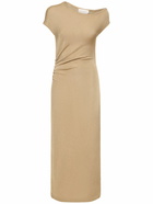 ALBERTA FERRETTI Draped Jersey & Lurex Midi Dress