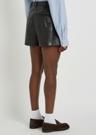 Anine Bing Trent Leather-blend Shorts Black