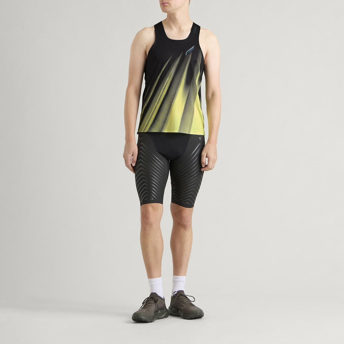 SOAR Men's Race Vest 2.0 in Black/Yellow Stripe