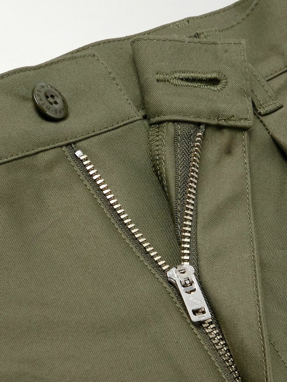 WTAPS - Straight-Leg Pleated Cotton Trousers - Green